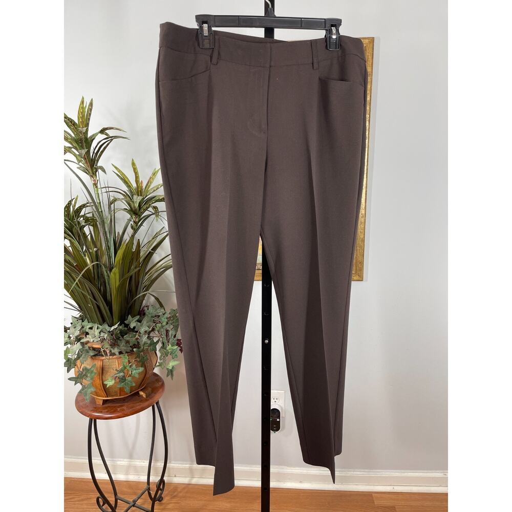 Larray Levine Dress Pants Women's 14 Chocolate Brown Dark Academia Quiet Luxury